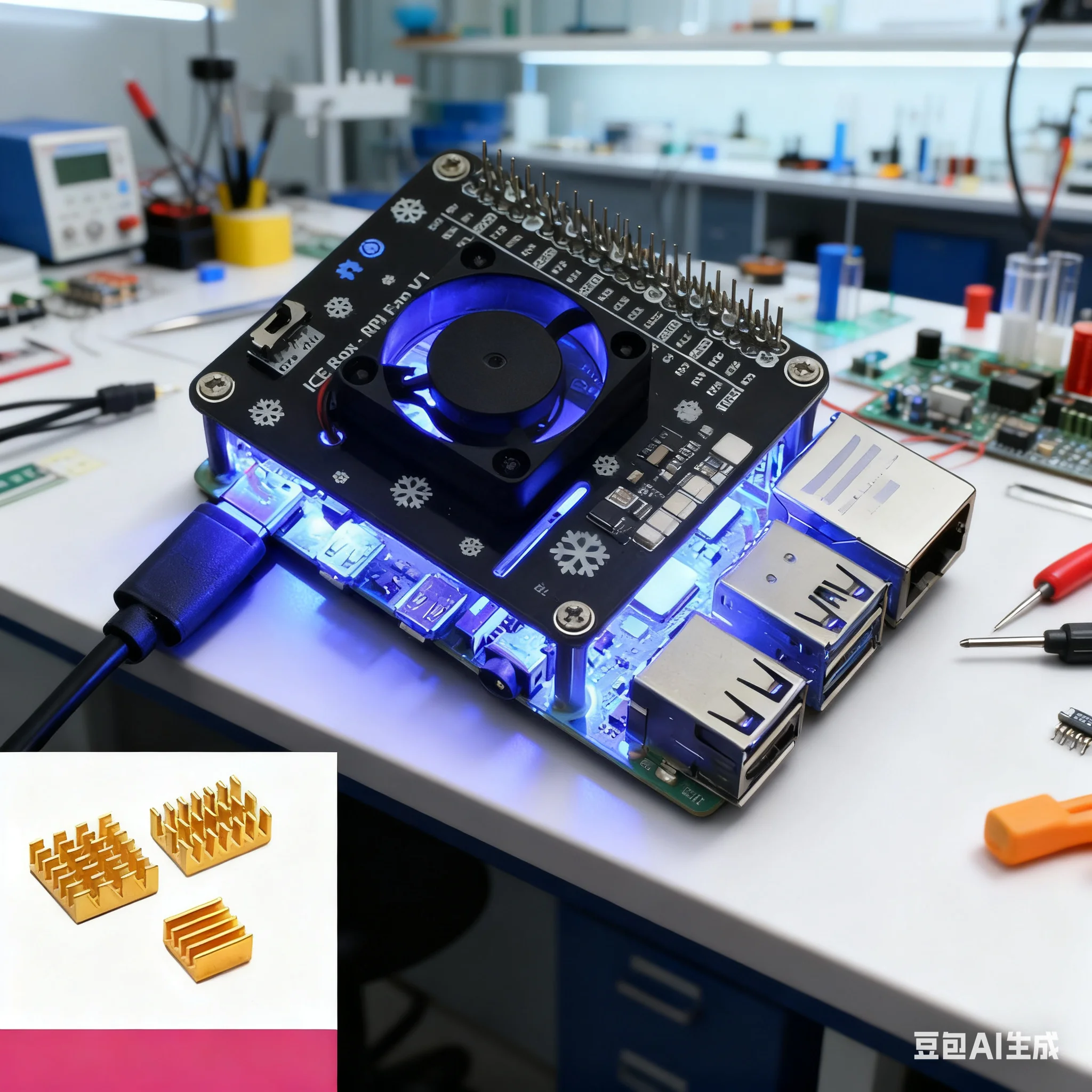 Raspberry Pi Water Cooling Kit - Active Cooling HAT For Raspberry Pi
