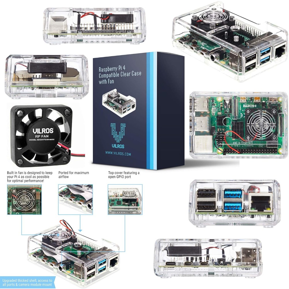 Fan Cooled ABS Case Starter Ki - Raspberry Pi 4 8Gb Ram Kit review and price
