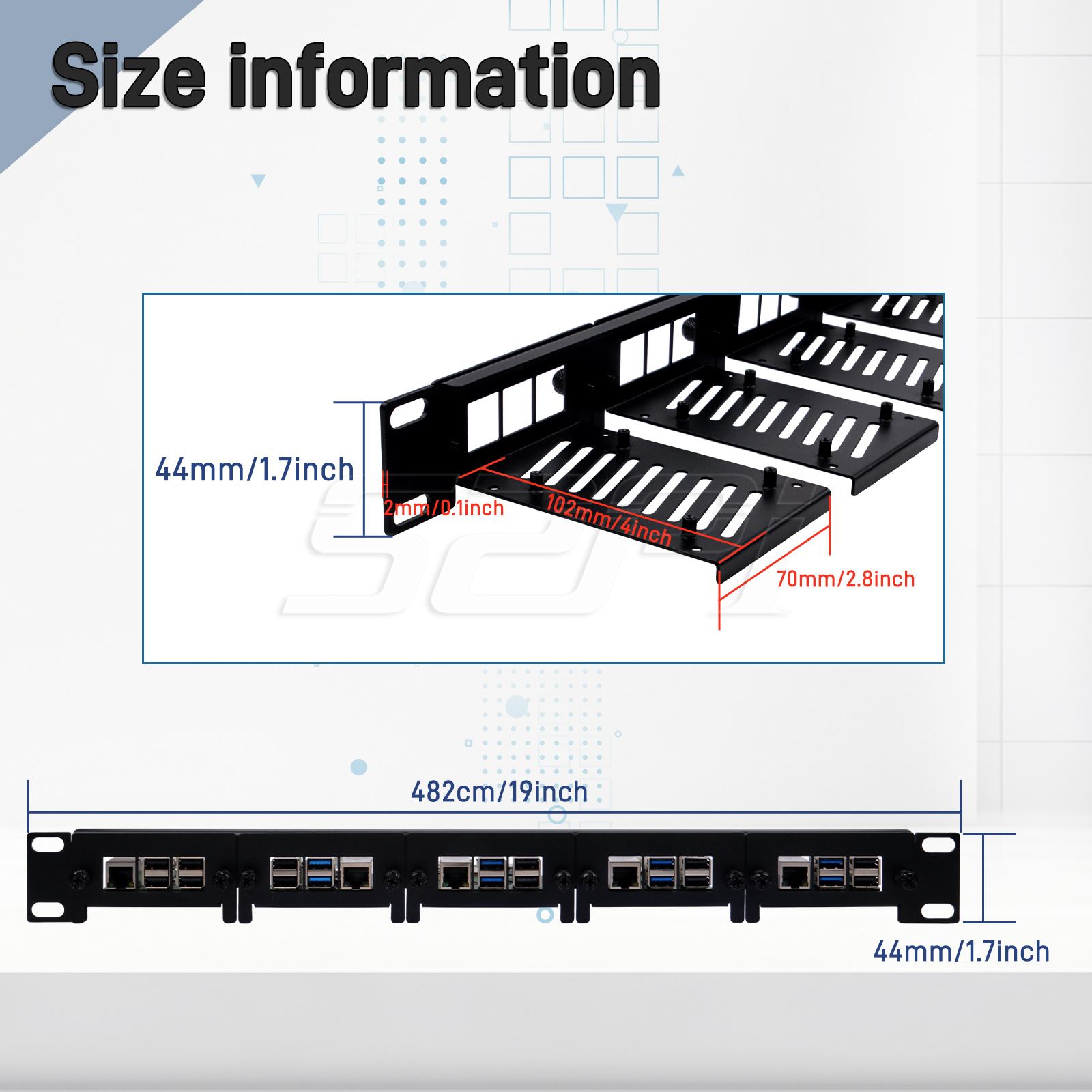 52Pi Removable 1U Rack Mount f - Raspberry Pi Rackmount 1U 19 Inch review and price