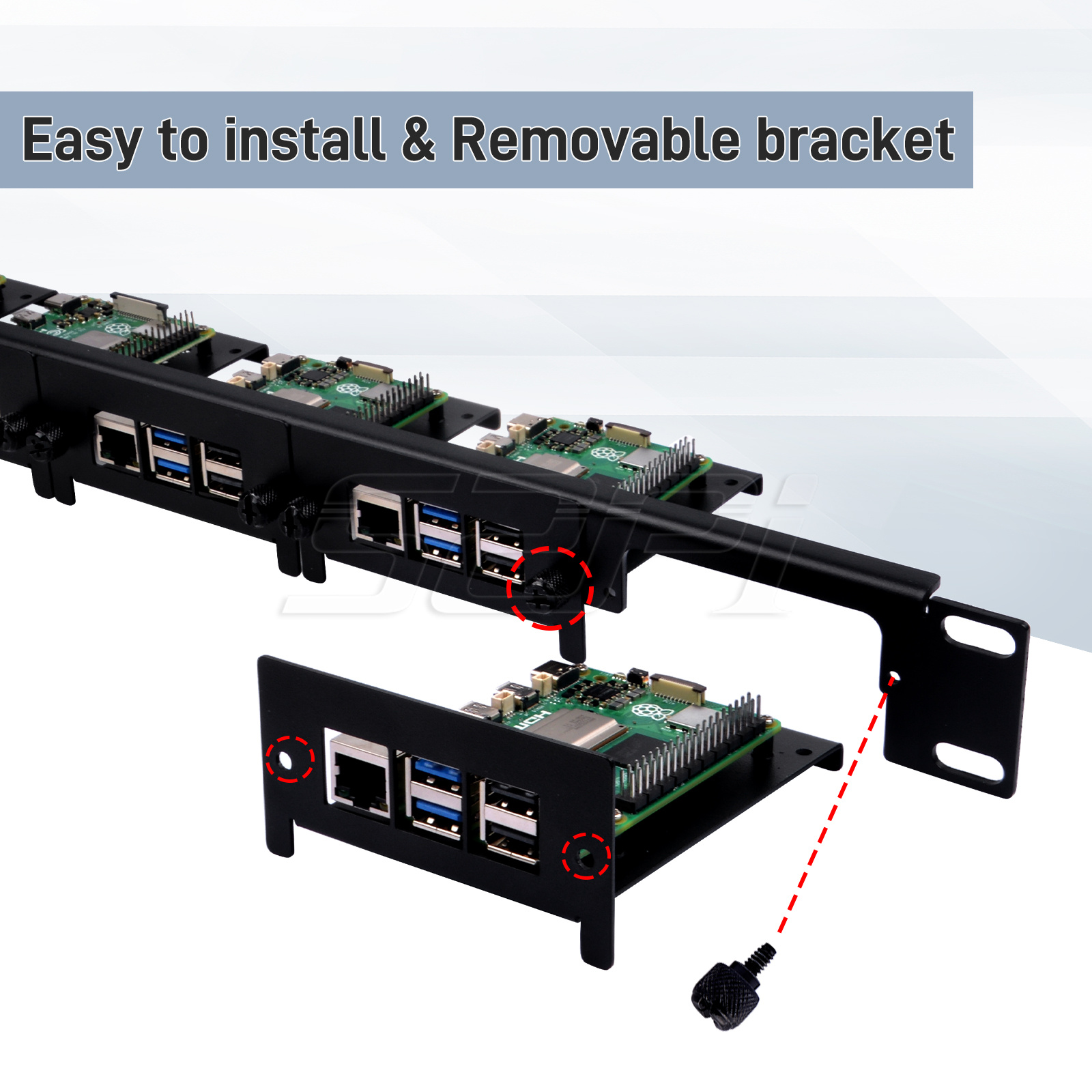 52Pi Removable 1U Rack Mount f - Raspberry Pi Rackmount 1U 19 Inch review and price